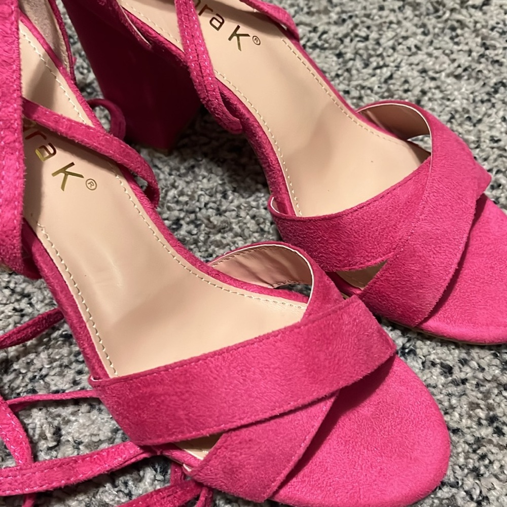 Allegra K Blissful Step Crisscross Block Heels - Picture 7 of 9
